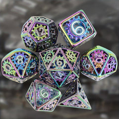 7pcs Geared Metal Dice Set for RPG Board Games