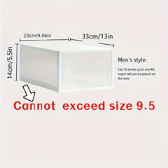 12pcs High Shoe Box Transparent PP Stackable Shoes Storage Boxes for Men & Women