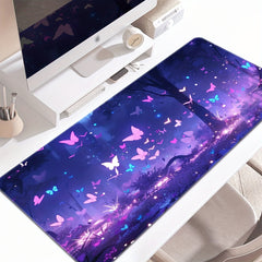 Purple Butterfly Large Mouse Pad Extended Desk Pad Non Slip Rubber Base