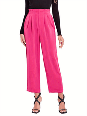 Solid High Waist Summer Pants Women's Clothing