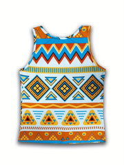 Vintage Ethnic Print Tank Top for Summer