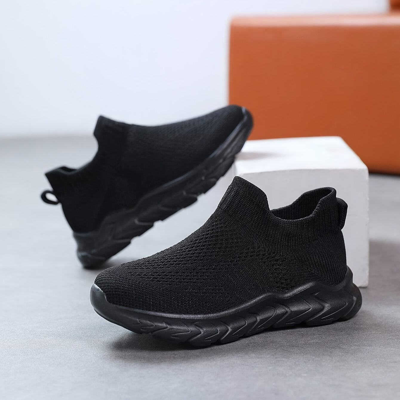 Boy's Knit Breathable Sock Shoes Soft Sole Sneakers Non Slip