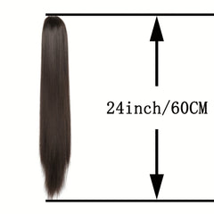 60 96 Cm Long Straight Ponytail Extensions Natural Looking