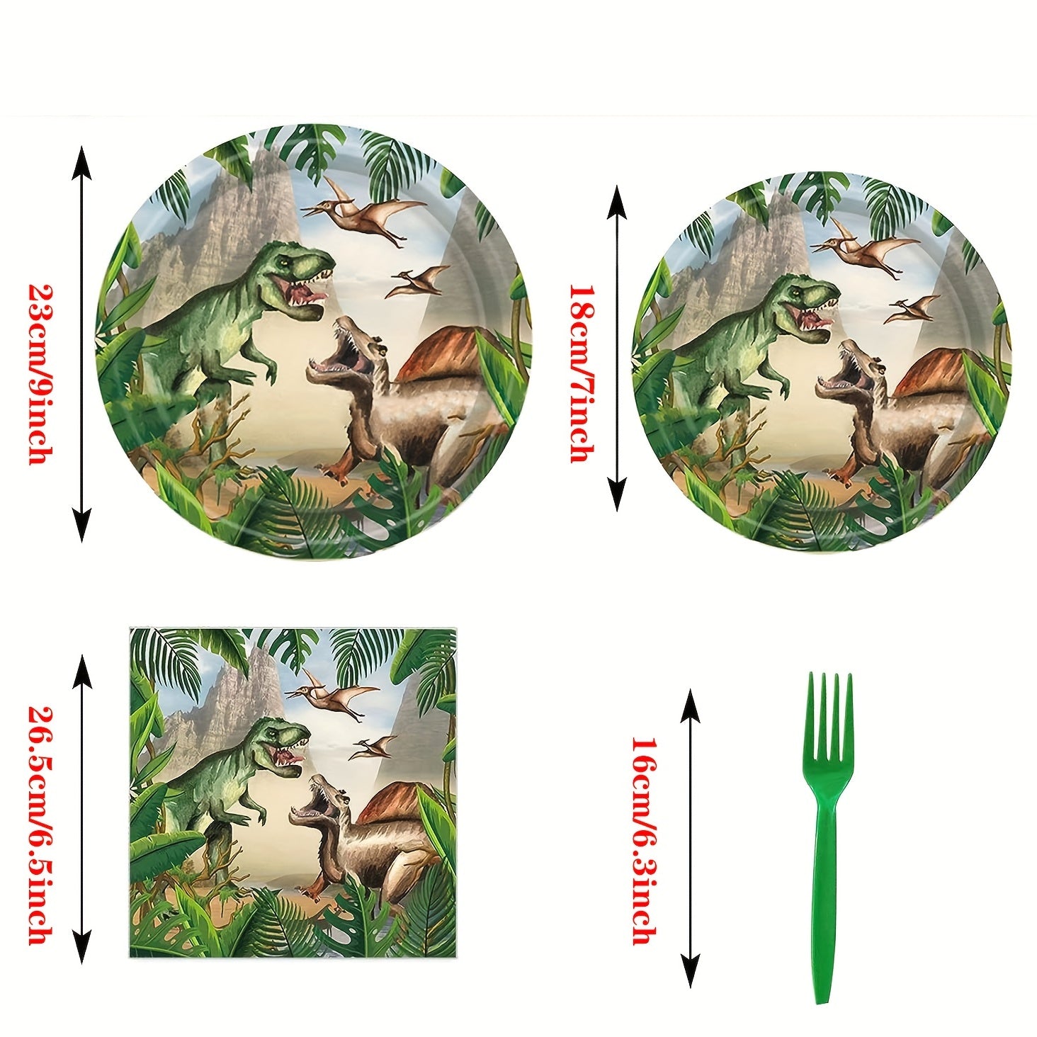 Dinosaur Birthday Party Supplies - Plates, Napkins, Forks