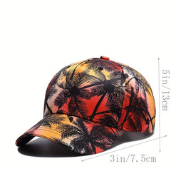 Casual Coconut Tree Print Sunscreen Baseball Cap