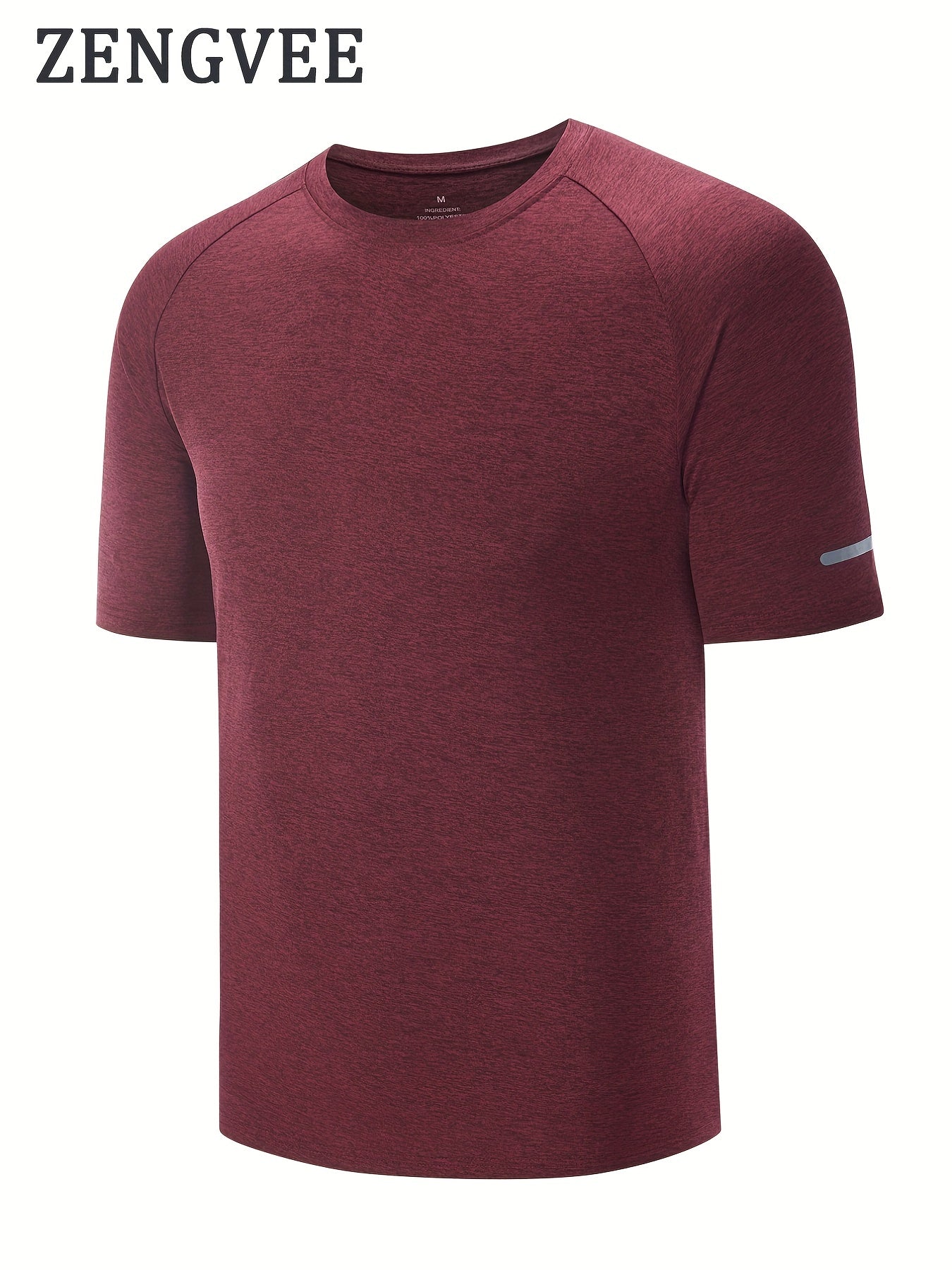 Men's Comfy Sports T-shirt Solid Tee for Fitness Activities
