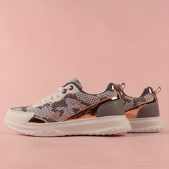 Women's Platform Mesh Sneakers Low Top Lace Up Casual Shoes