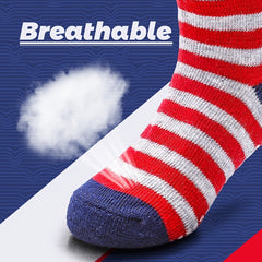 5pairs Baby Non Slip Toddler Socks Cotton Striped Crew Socks For Boys And Girls