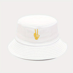 Skull Finger Embroidered Bucket Hat