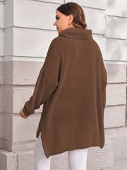 Casual Lantern Sleeve Sweater Turtle Neck Pullover