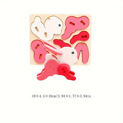 Wooden 3D Animal Jigsaw Puzzle - Educational Building Blocks