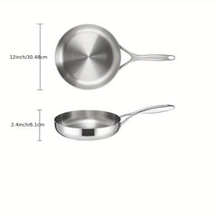 Stainless Steel Frying Pan 20 25 30 Professional Skillet With Lid