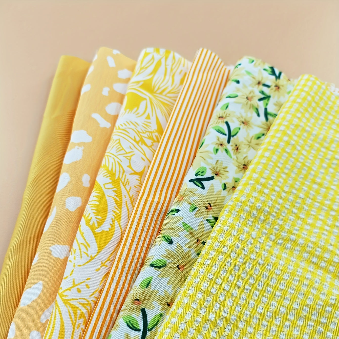 6pcs Square Printed DIY Fabric for Sewing Dress Garment Decorating