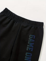 Boys' Gamepad Graphic Sweatshirt & Pants Set Spring Fall Outfit