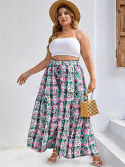 Plaid & Floral Wide Leg Pants