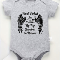 Baby Boys Romper With Wings & Letter Print Cotton Jumpsuit