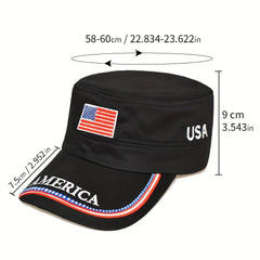 Men's Sunscreen Flag Flat Cap Outdoor Travel Military Long Hat