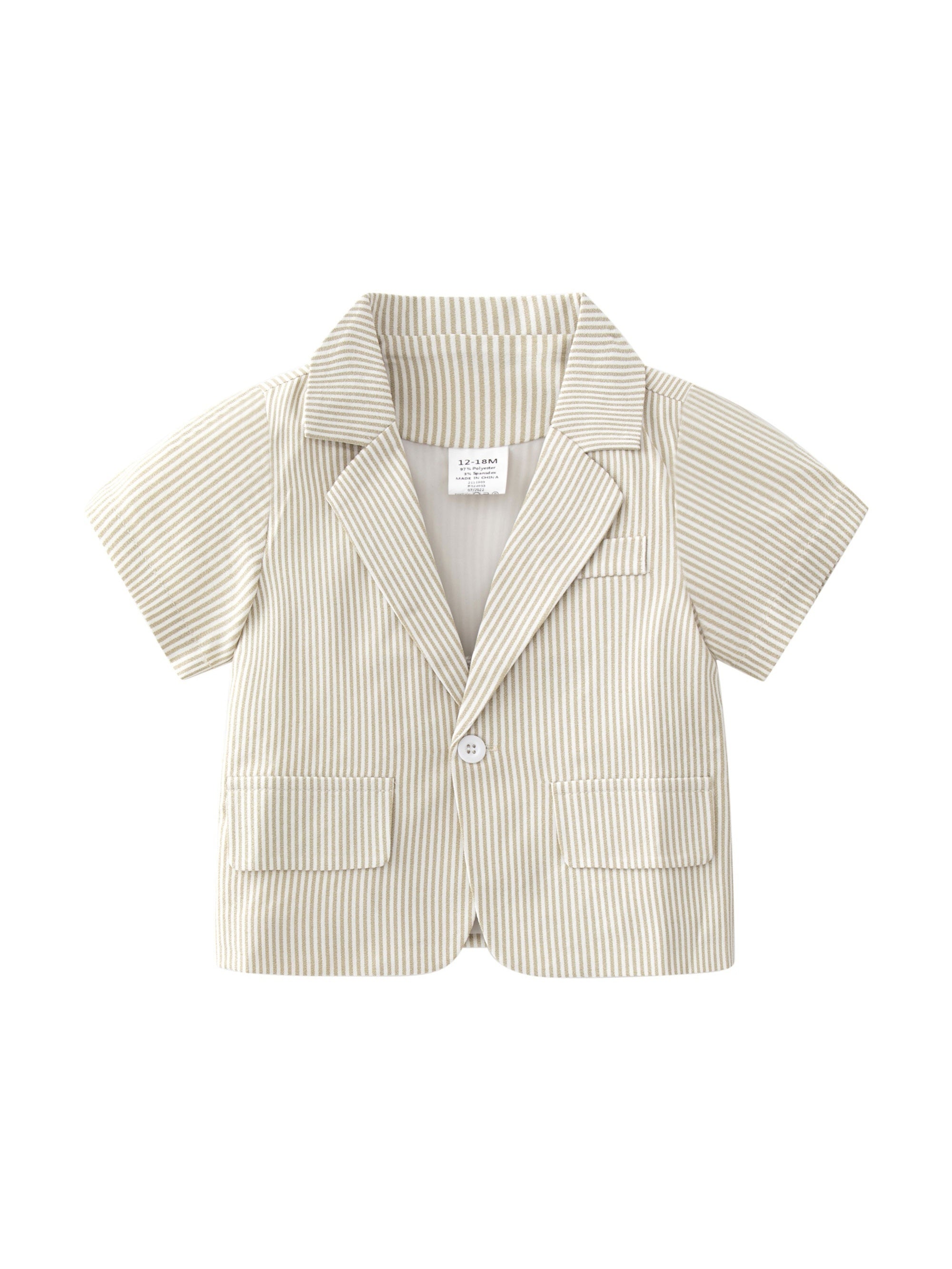 Boys Gentleman Outfit Short Sleeve Suit&Shorts&Vest Set