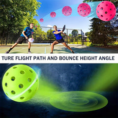 6pcs Pickleball Balls 40 Holes Stable High Elastic Outdoor Balls Set