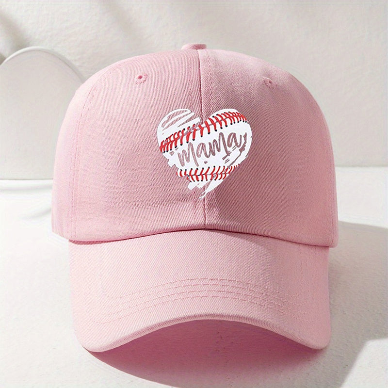 Heart MAMA Baseball Cap Distressed Dad Hat For Women