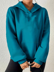 Solid Kangaroo Pocket Hoodie Casual Long Sleeve Hoodies