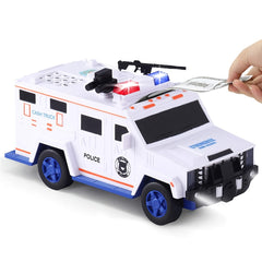 Kids Electronic Piggy Bank Armored Car with Light Password ATM Bank