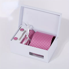 Men's Tie And Pocket Square Set Necktie Handkerchief Cufflinks