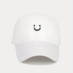 Unisex Sunshade Breathable Adjustable Baseball Cap with Smile Embroidery
