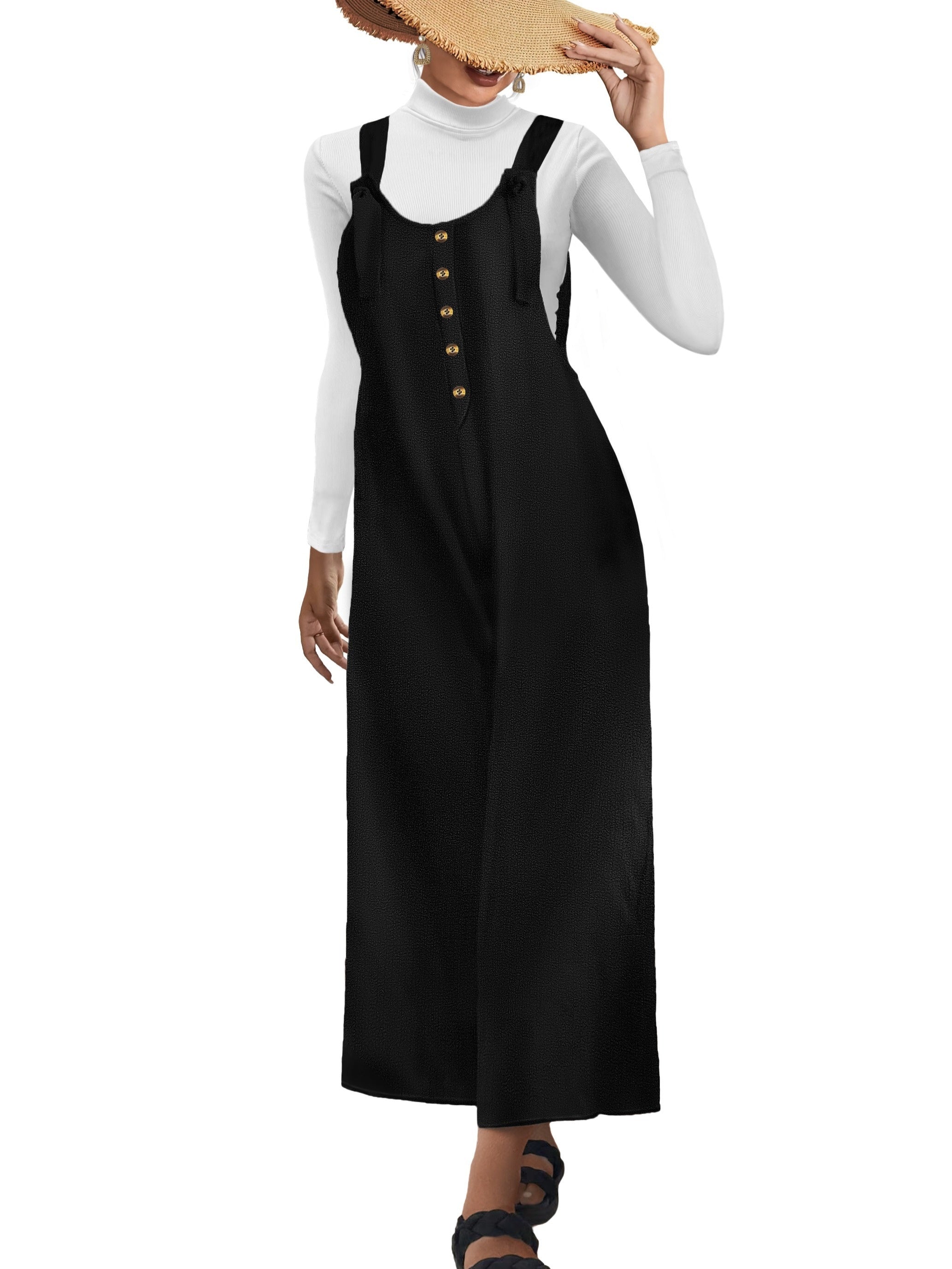 Casual Knit Top & Wide Leg Jumpsuit Women's Outfit