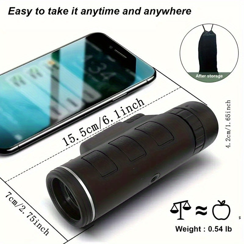 10X42 HD Monocular Telescope Wide Angle Lens Durable Ergonomic Optics