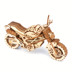 Wooden Motorcycle Model Kit 3D Puzzle Creative Play Holiday Birthday Gift