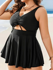 Modest Tankini Set Lace Cut Out Dress & Pant