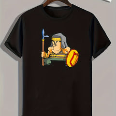 Soldier Print Men's Graphic T-shirt Casual Comfy Tees For Summer Mens Clothing