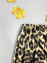 Leopard Print Pajama Set Short Sleeve Top & Shorts & Pants