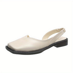 Women's Square Toe Flat Slip On Slingback Shoes