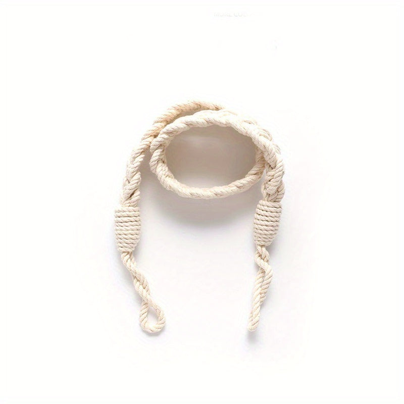Boho Linen Curtain Rope with Stylish Tieback for Bedroom and Living Room