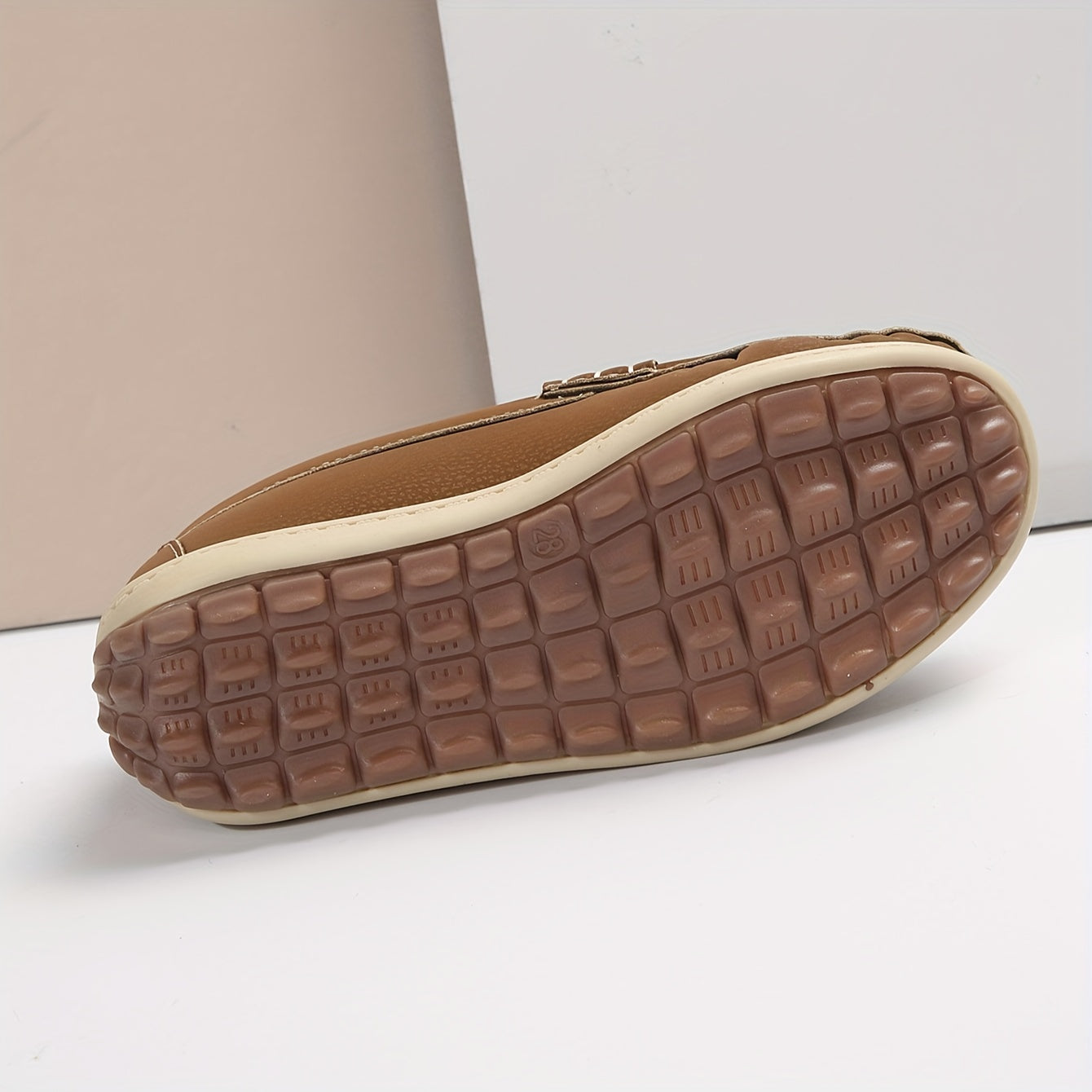 Boy's PU Leather Loafer Shoes Non Slip Vintage Slip On Preppy Style