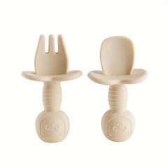 Silicone Baby Fork And Spoon Set for 4+ Months BPA Feeding Tableware