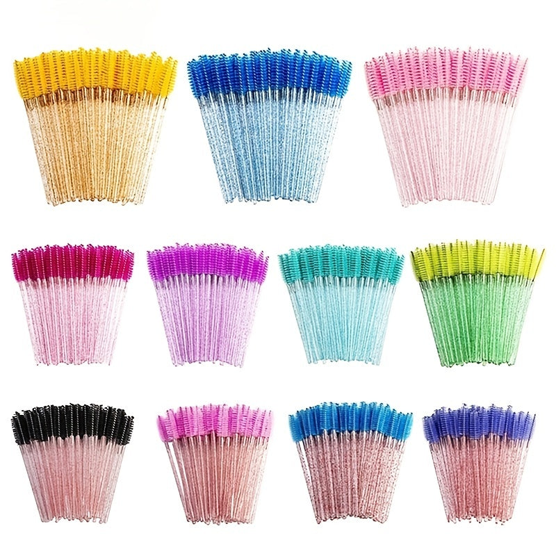50Pcs Crystal Eyebrow Mascara Applicator Cosmetic Brushes