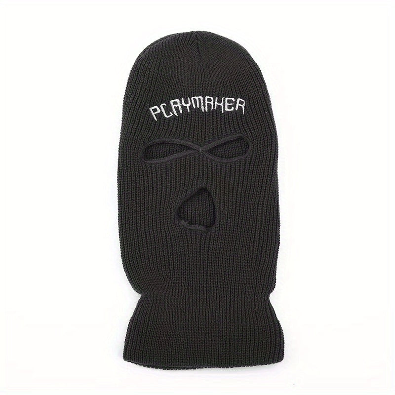Warm Knitted Cycling Hat Three Hole Design