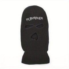 Warm Knitted Cycling Hat Three Hole Design