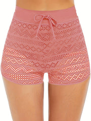 Lace Tie Waist Beachwear Shorts