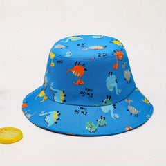Kids Fisherman Hat Boys Summer Sun Hat Striped Cartoon Outdoor Sun Hat
