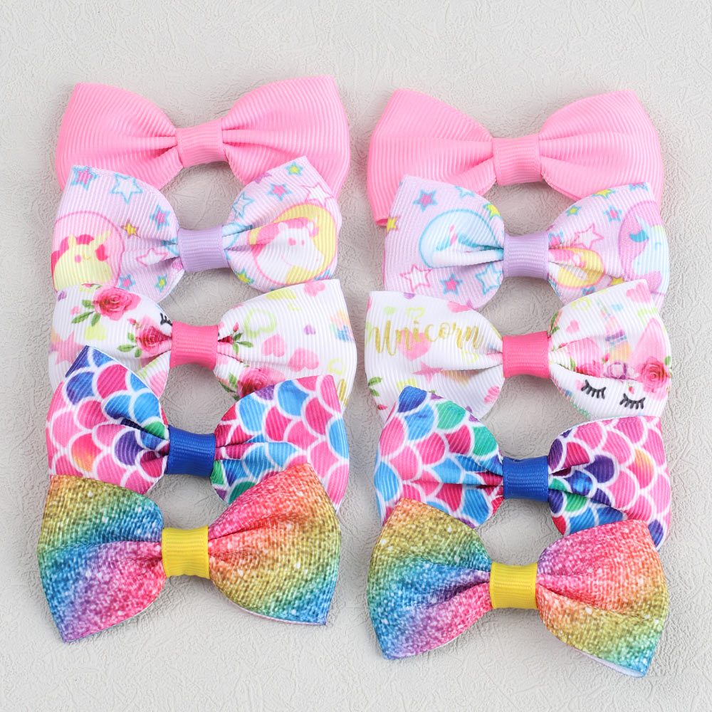 10pcs Unicorn & Mermaid Hair Clips for Girls