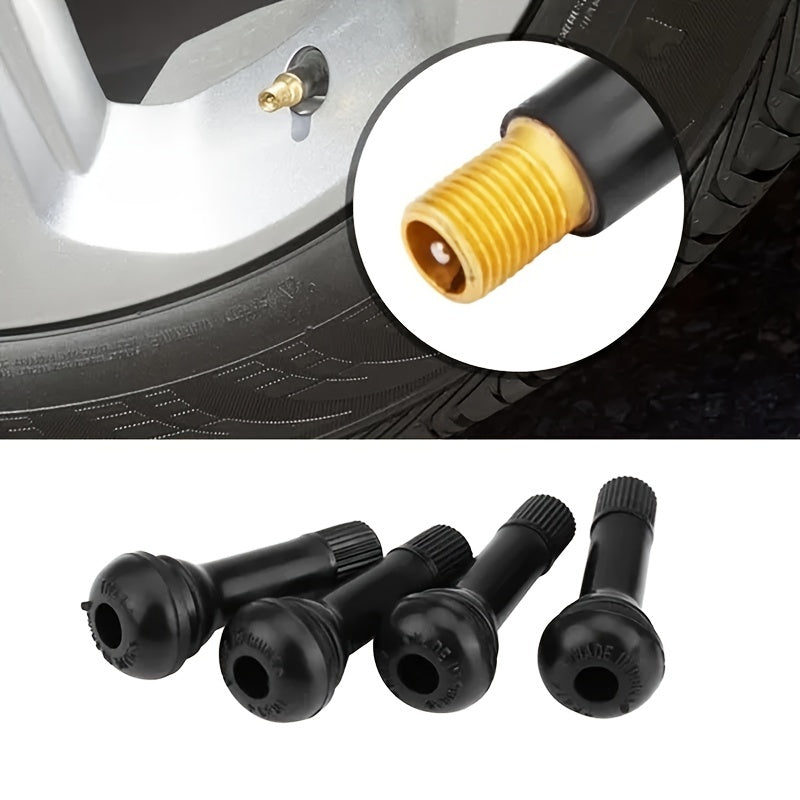 4PCS Rubber Snap in Valve Stems Standard Length Replacement for Car Tubeless