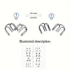 Pocket Wire Puzzle Set 32 Pieces Brain Test Chain Unlock Interlocking Game Ring