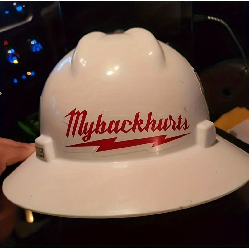 10pcs Back Hurts Stickers Red Decals Safety Hat Cap Toolbox Welding Helmet