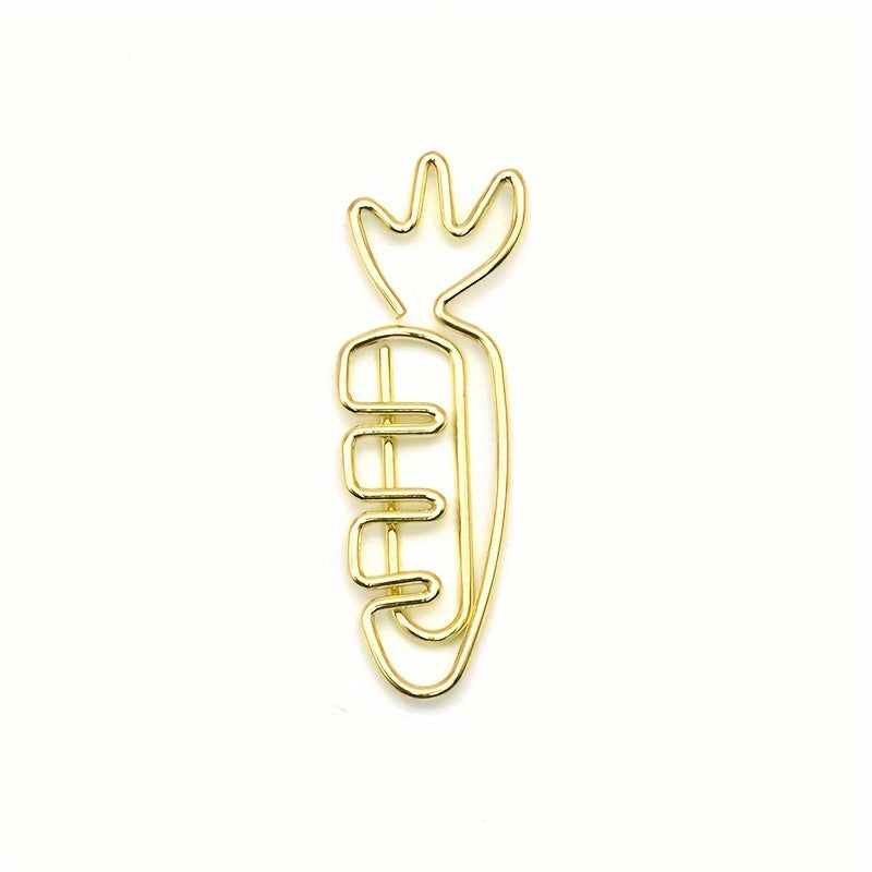 20pcs Carrot Paper Clip Office Stationery Data Clip Metal Paper Clip