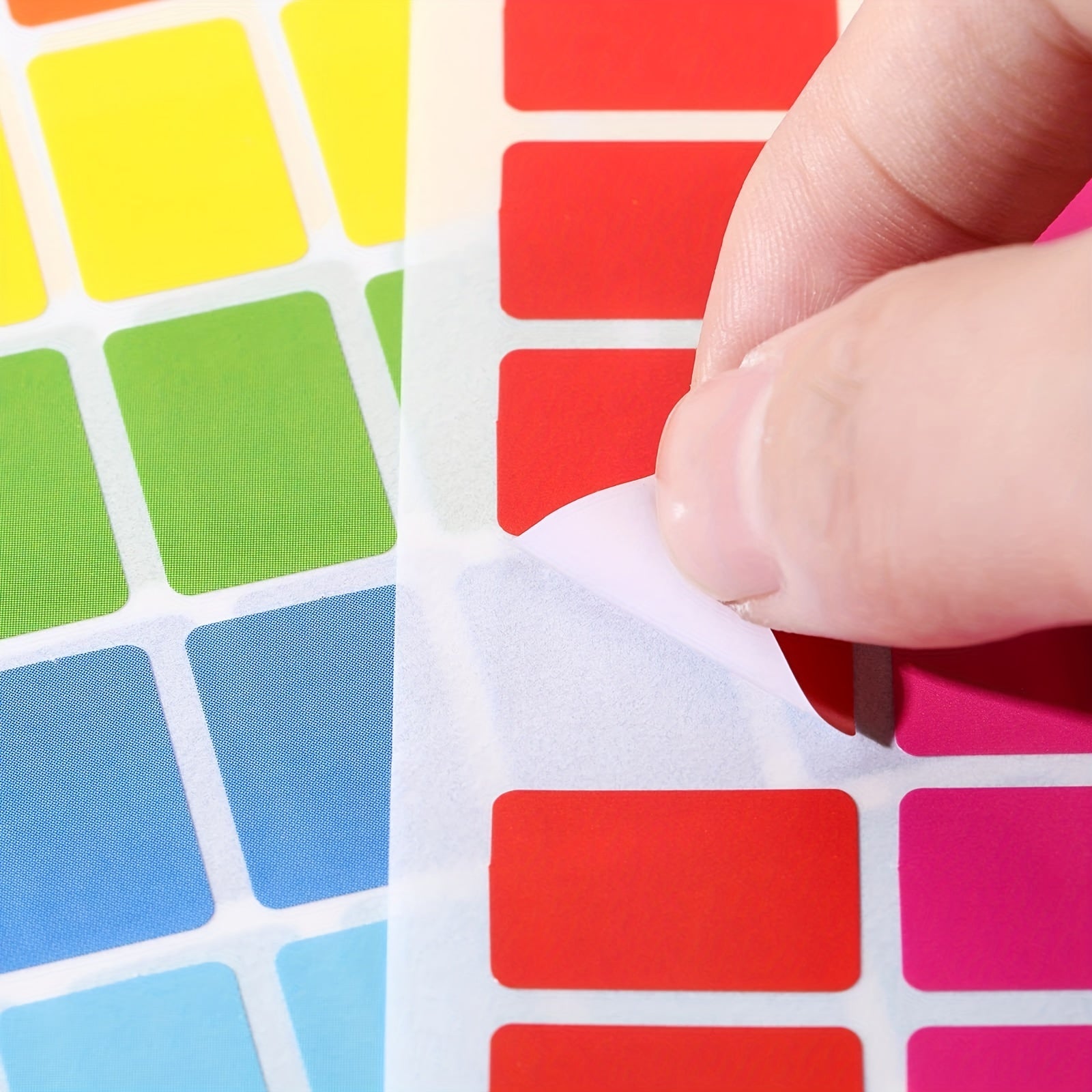1400 Removable Colored Stickers for Labeling - 10 Coding Labels Rectangle