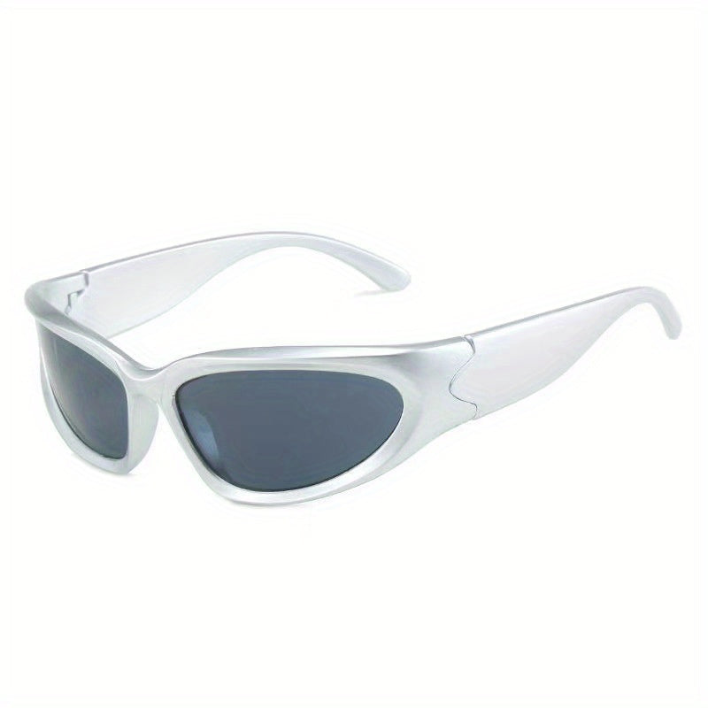 Y2K Wrap Around Sunglasses Cyberpunk Mirror Lens UV400